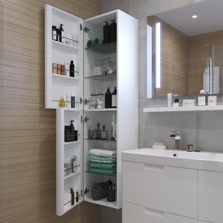 Coloana baie GOODHOME Himalia, 40 x 36 x 160 cm, alb