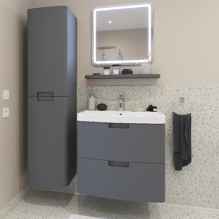 Coloana baie GOODHOME Himalia, 40 x 36 x 160 cm, gri