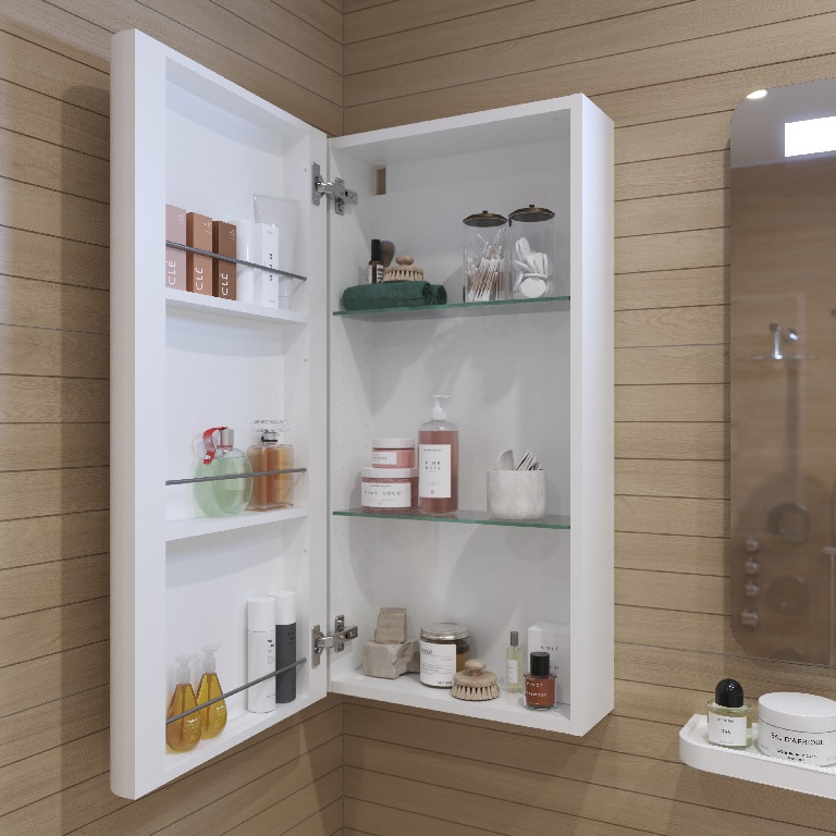 Dulap baie GOODHOME Himalia, suspendat, 40 x 20 x 80 cm, alb mat