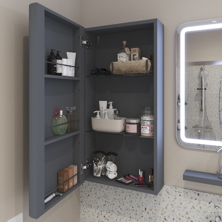 Dulap suspendat GOODHOME Himalaia, 20x80cm, gri