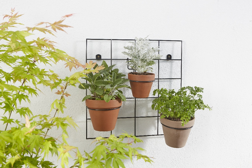 Suport ghiveci din metal, negru,  15 cm inaltime  Verve