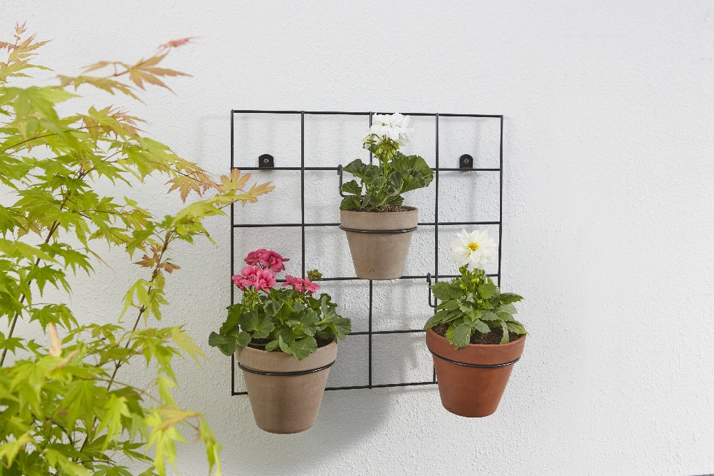 Suport ghiveci din metal, negru,  15 cm inaltime  Verve