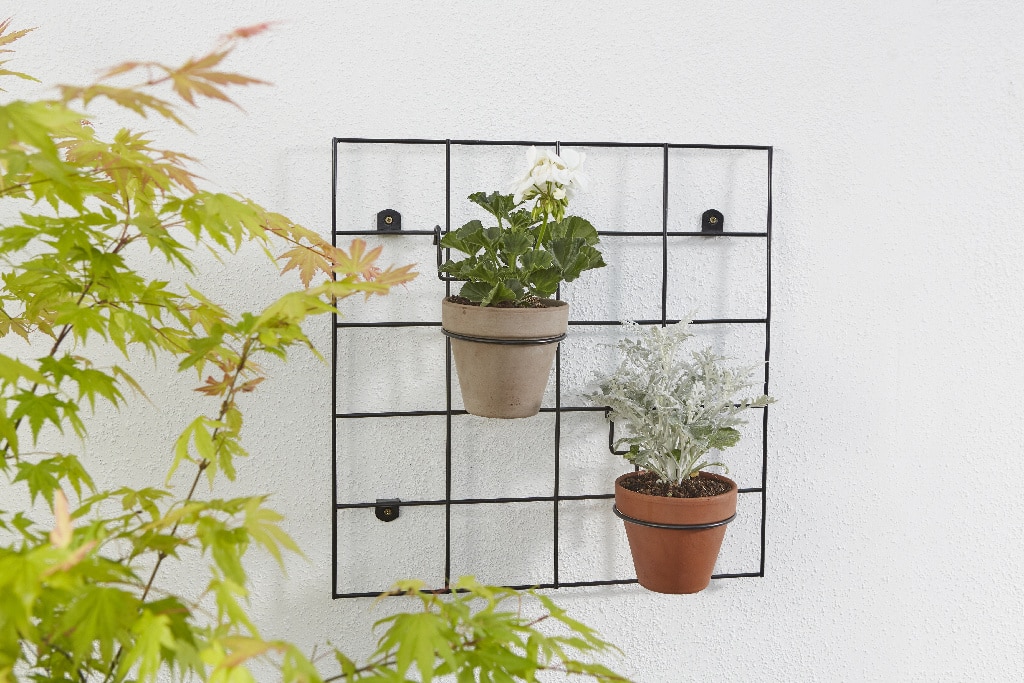 Suport ghiveci din metal, negru,  14 cm inaltime  Verve