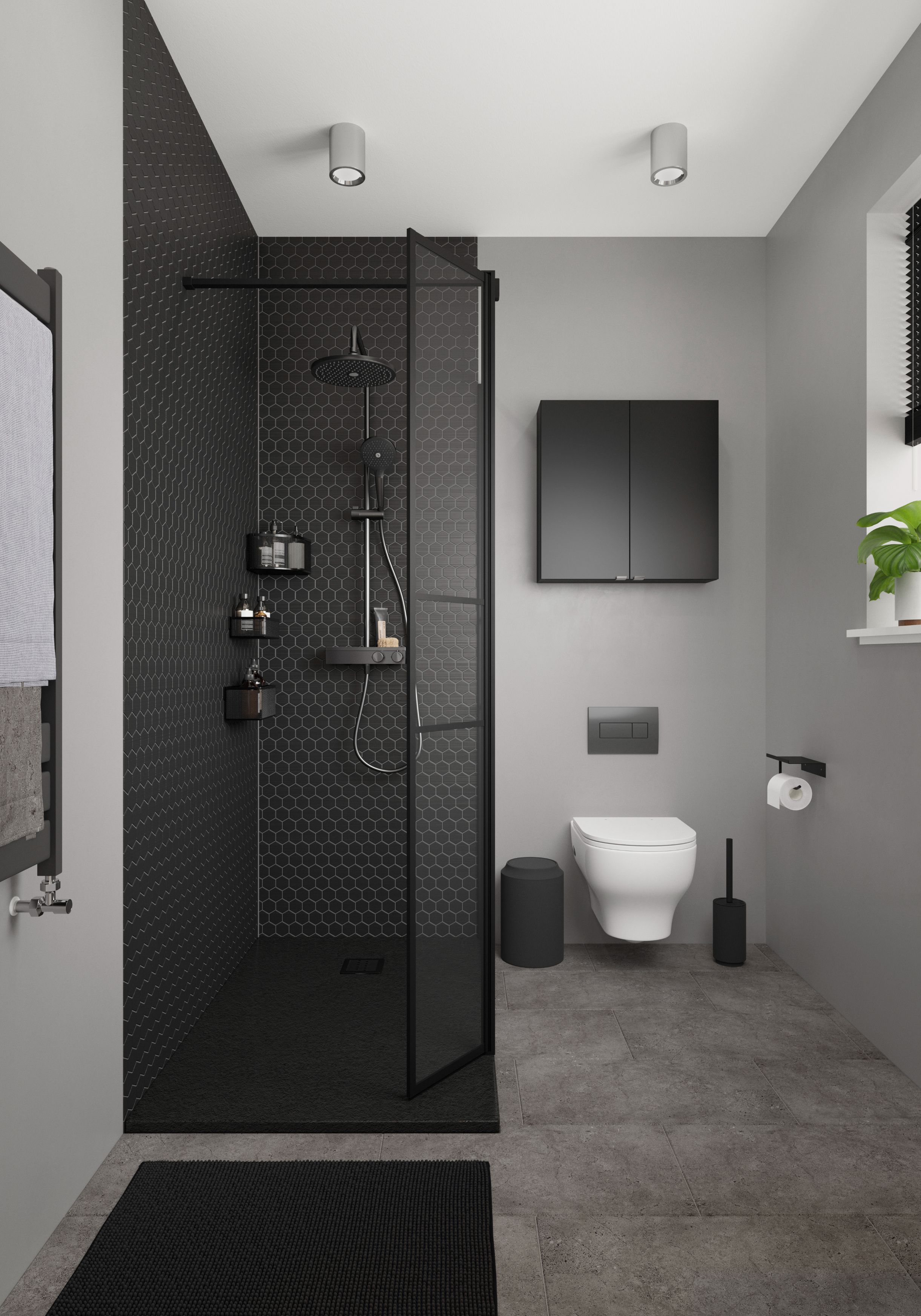 Dulap baie GoodHome Imandra, suspendat, 60 x 15 x 60 cm, negru