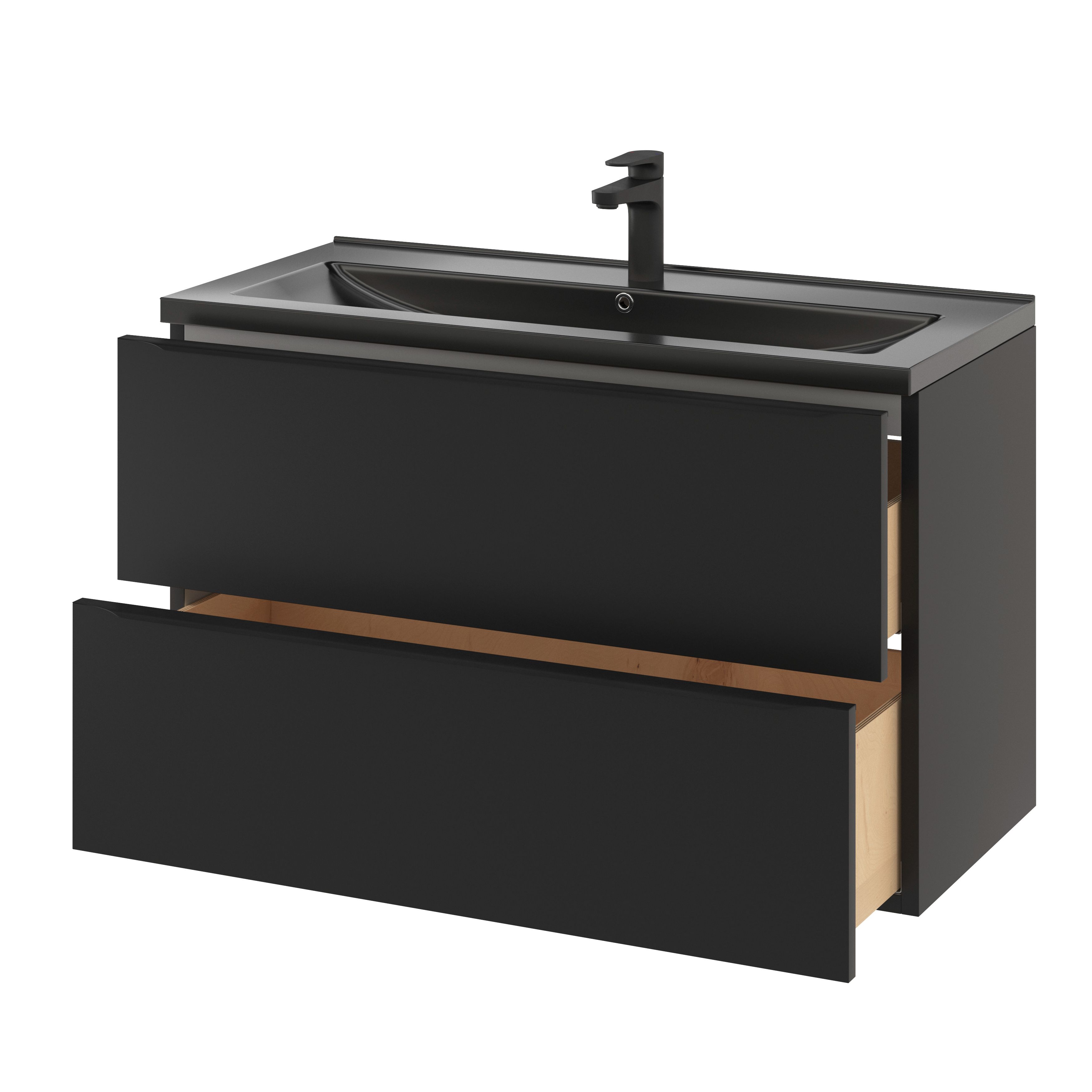 Masca lavoar GoodHome Imandra, suspendata, 100 x 45 x 60 cm, negru