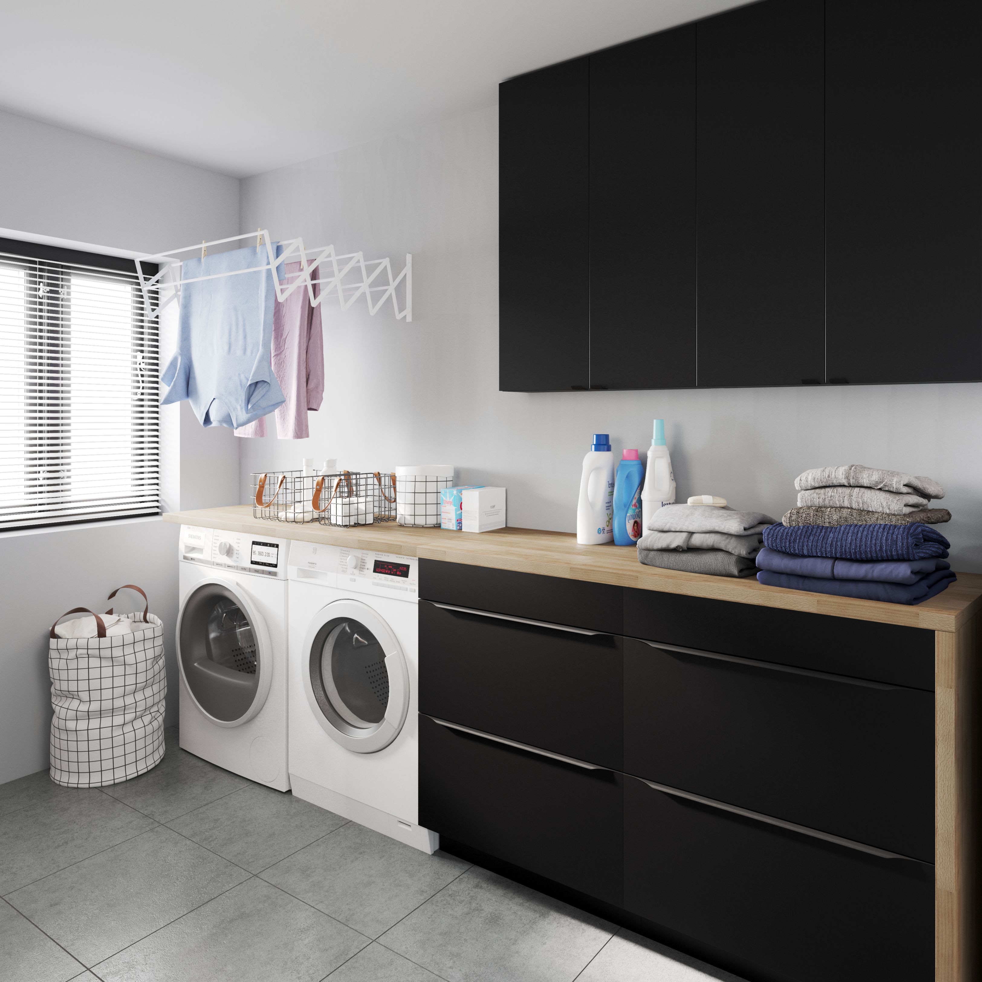 Masca lavoar GoodHome Imandra, 60 x 45 x 82 cm, negru