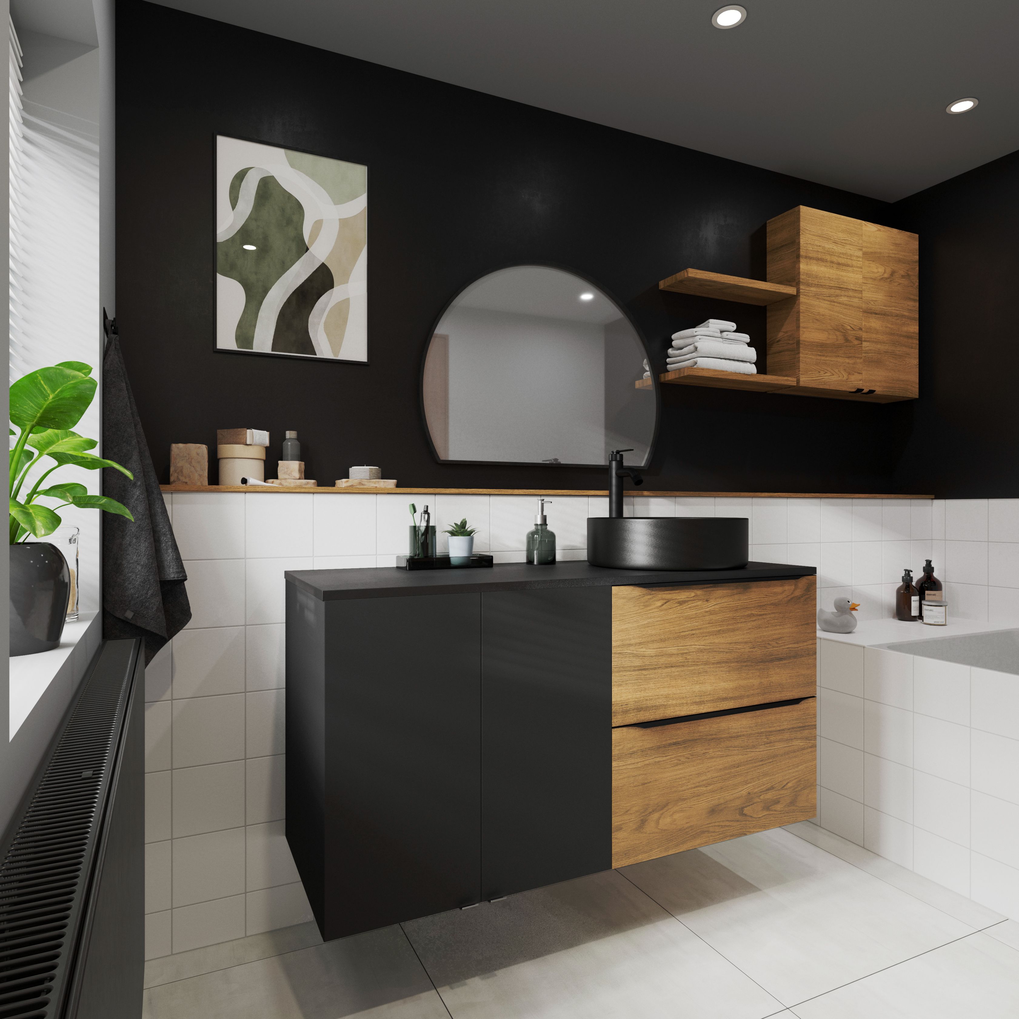 Masca lavoar GoodHome Imandra, suspendata, 60 x 45 x 60 cm, nuc