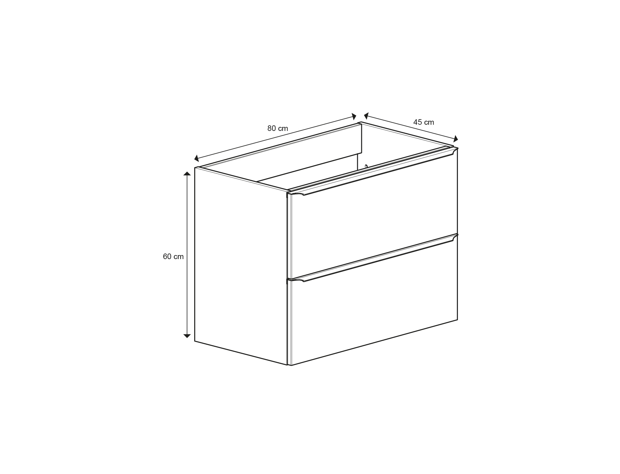 Baza pentru lavoar, suspendata, Alun, 80 x 60 cm  GoodHome Imandra