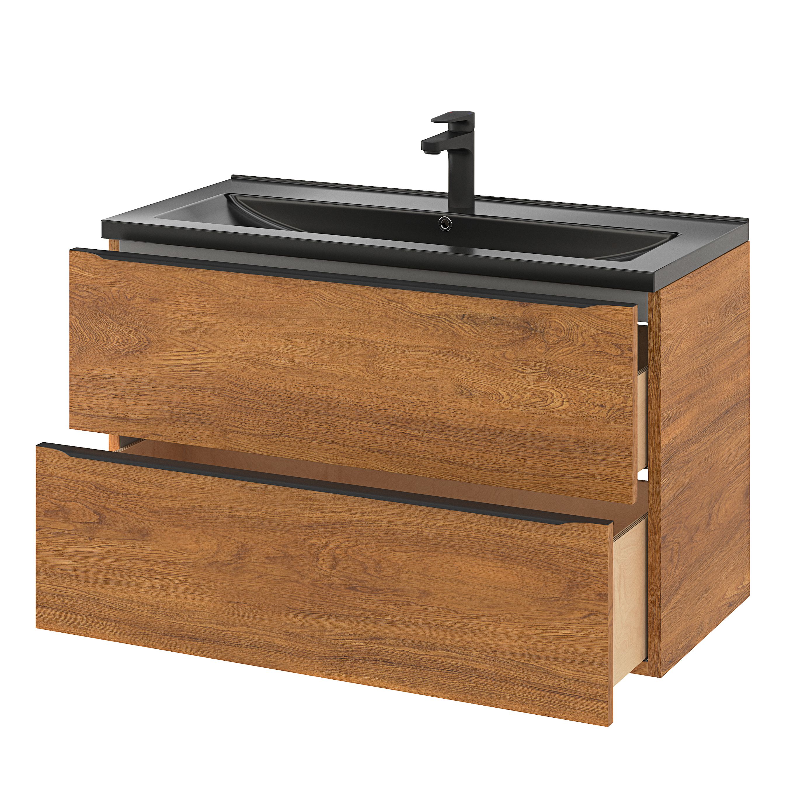 Baza pentru lavoar, suspendata, Nuc, 100 x 60 cm  GoodHome Imandra