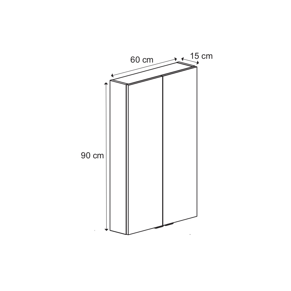 Dulap baie GoodHome Imandra, suspendat, 60 x 15 x 90 cm, albastru