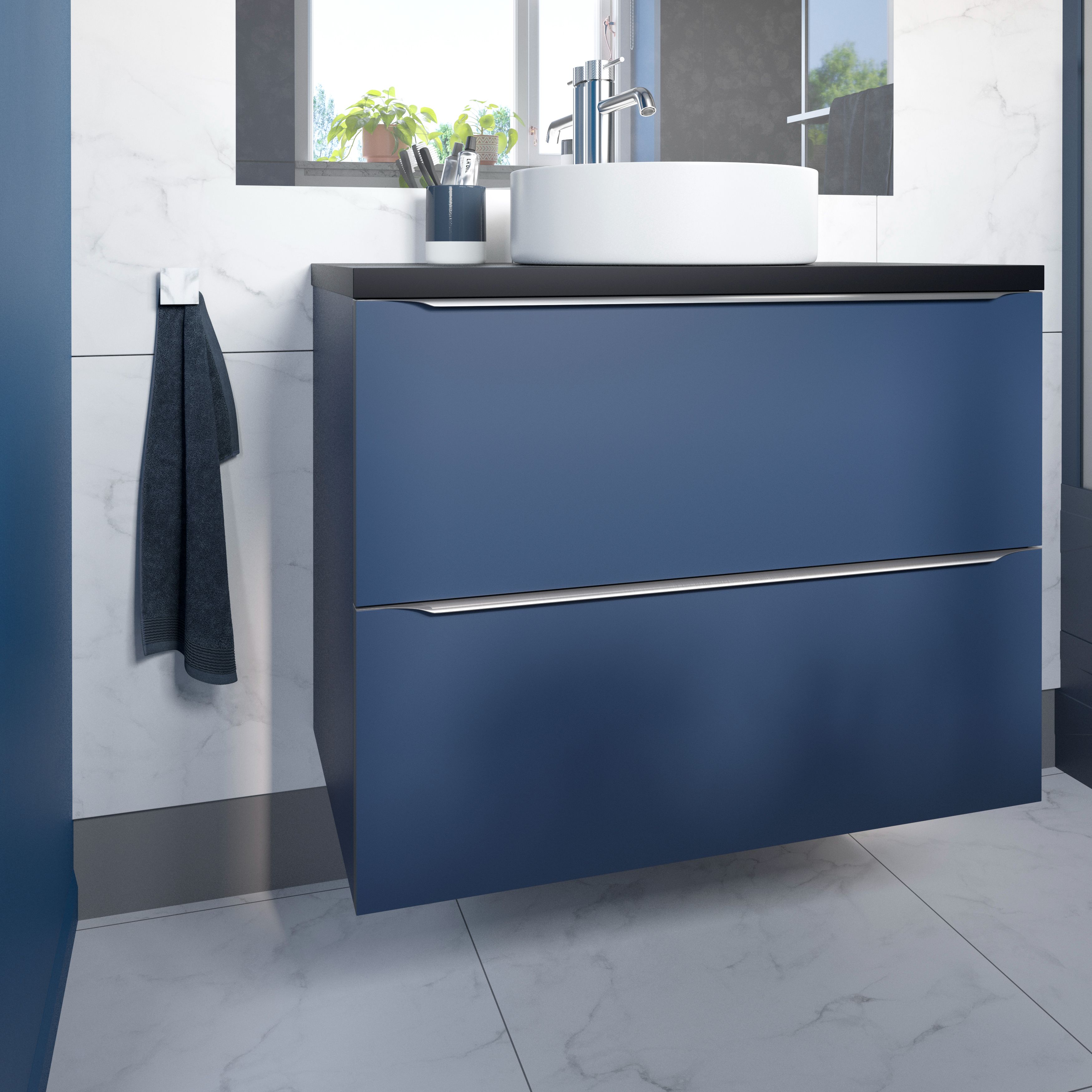 Masca lavoar GoodHome Imandra, suspendata, 80 x 45 x 60 cm, albastru