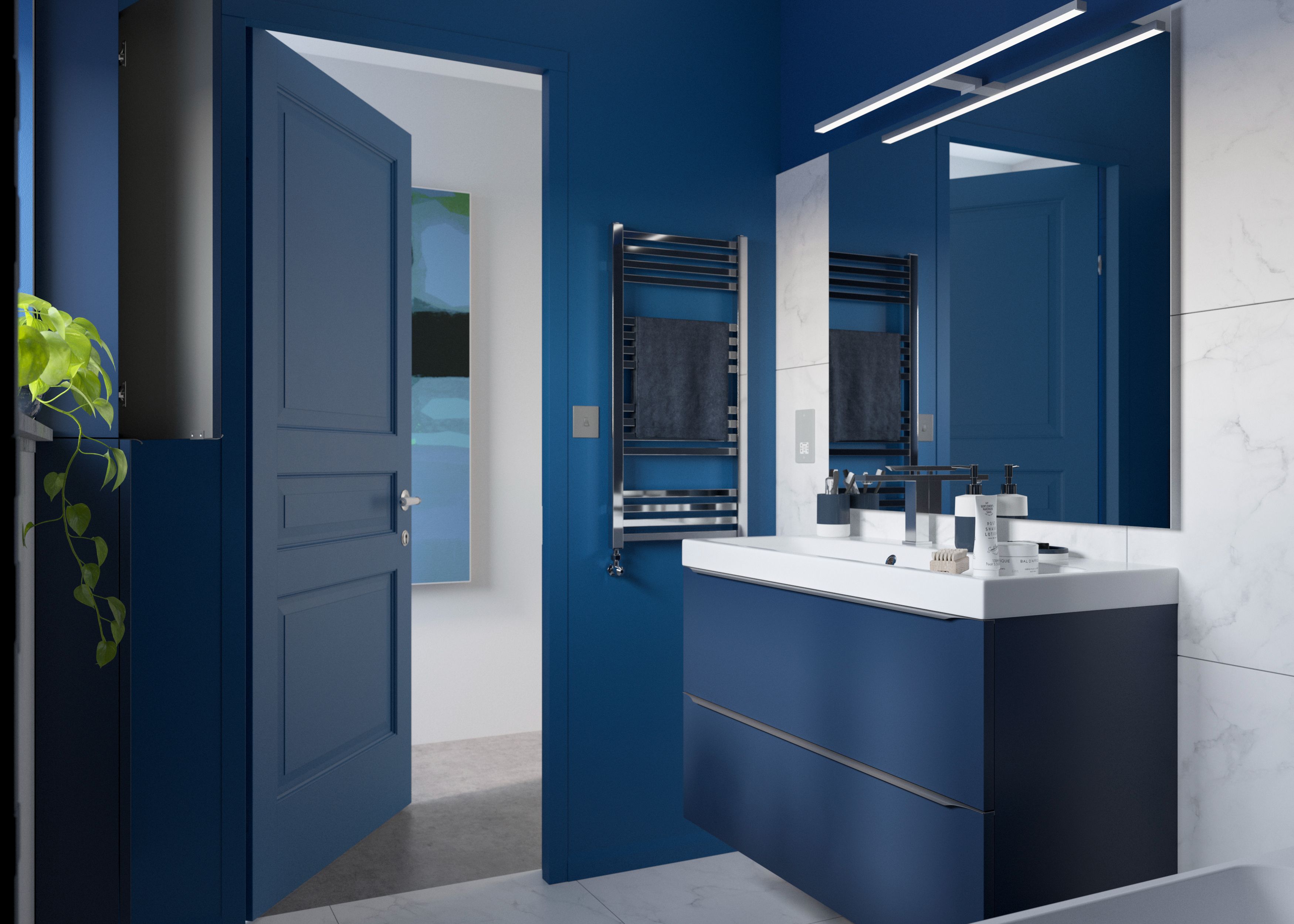 Baza pentru lavoar, suspendata, Albastru, 100 x 60 cm  GoodHome Imandra