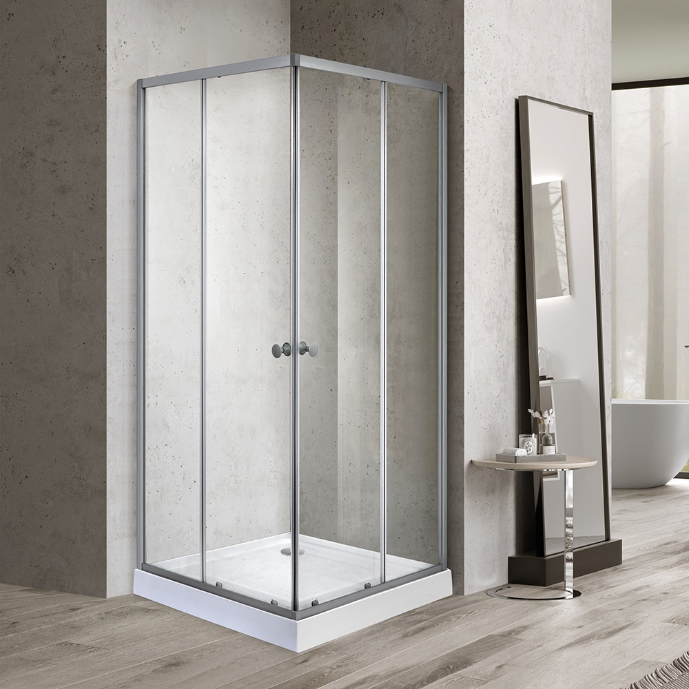 Cabina dus standard Arkell, patrata, 90 x 90 x 192 cm, sticla securizata 4mm, profil crom