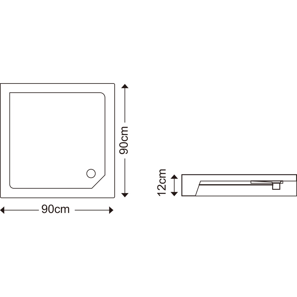 Cabina dus standard Arkell, patrata, 90 x 90 x 192 cm, sticla securizata 4mm, profil crom