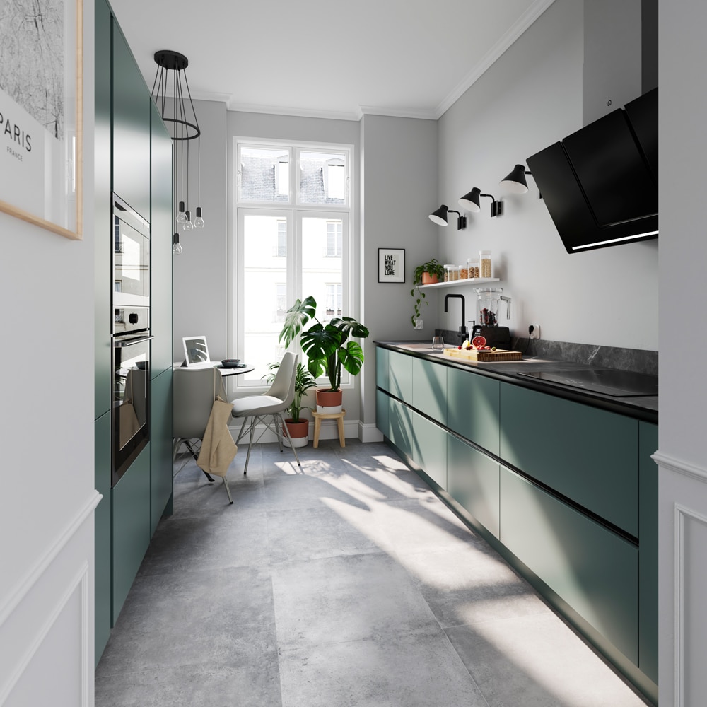 Front corp bucatarie GOODHOME Stevia, MDF, 61 x 90 x 1.8 cm, verde