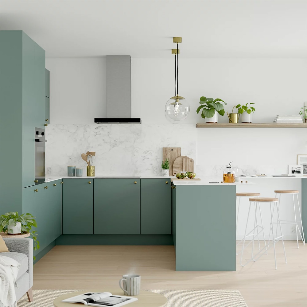Front pentru mobila bucatarie GOODHOME Stevia, 59.7 x 71.5 x 1.8 cm, PET si MDF, verde