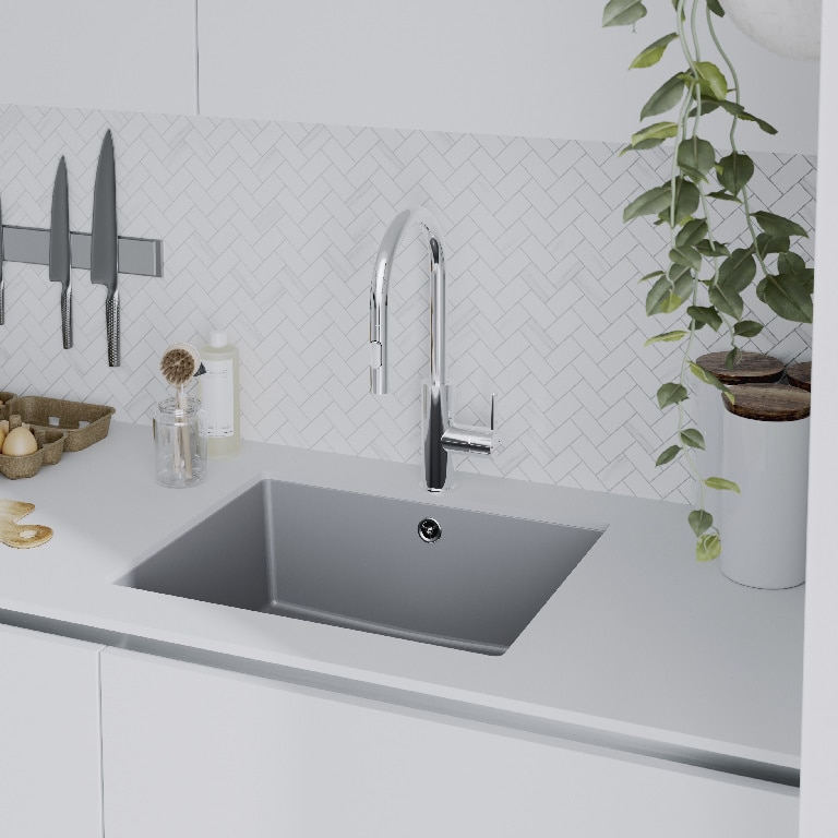 Baterie de bucatarie, monocomanda, finisaj cromat  GoodHome Zanthe Retro