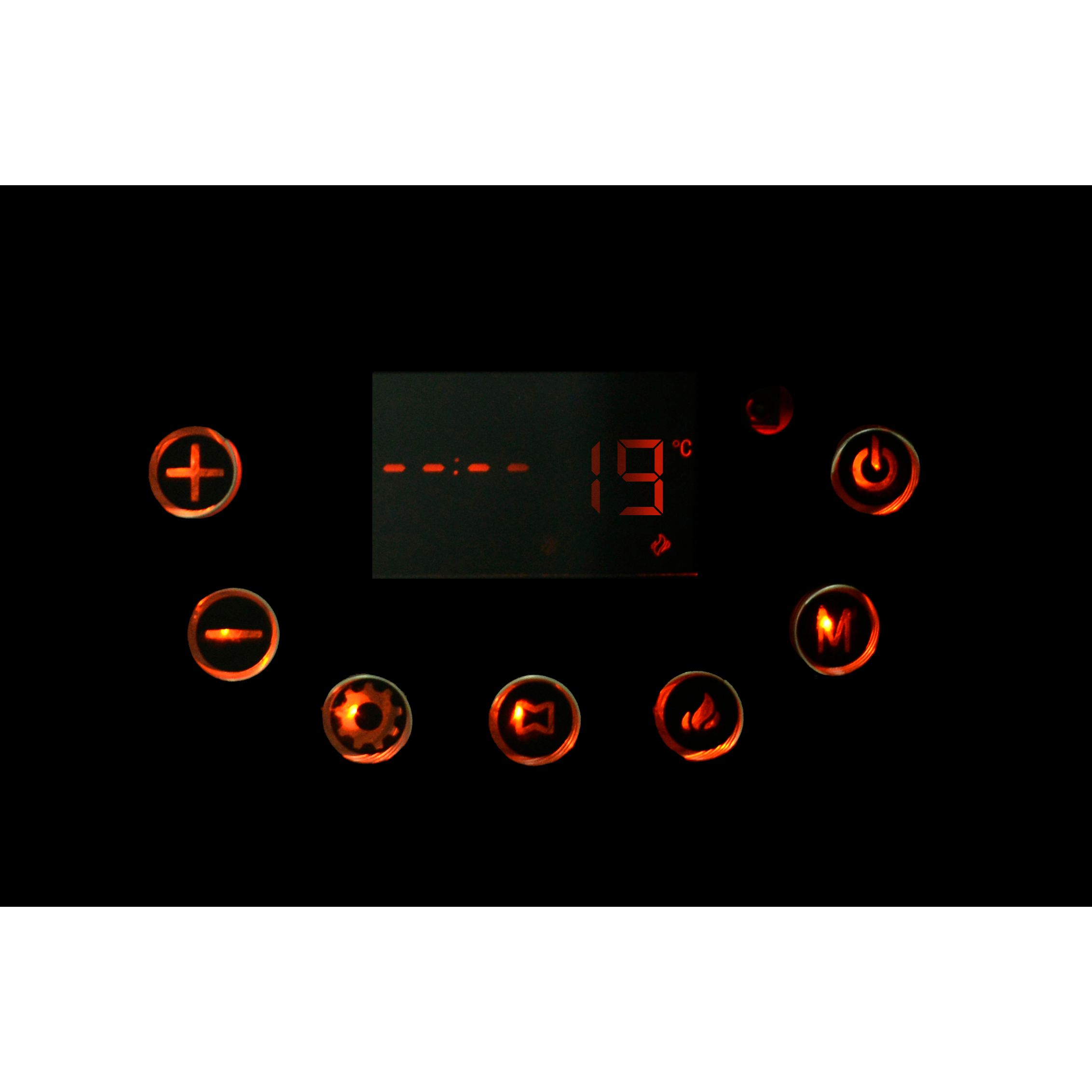 Semineu electric, negru, vertical, curbat, 1800 W