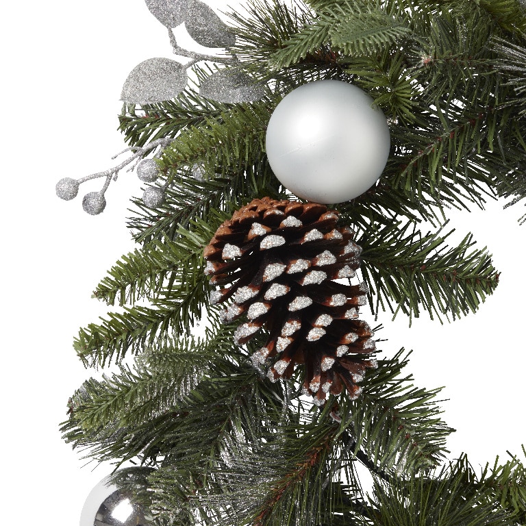 Coronita artificiala argintie, 50 cm