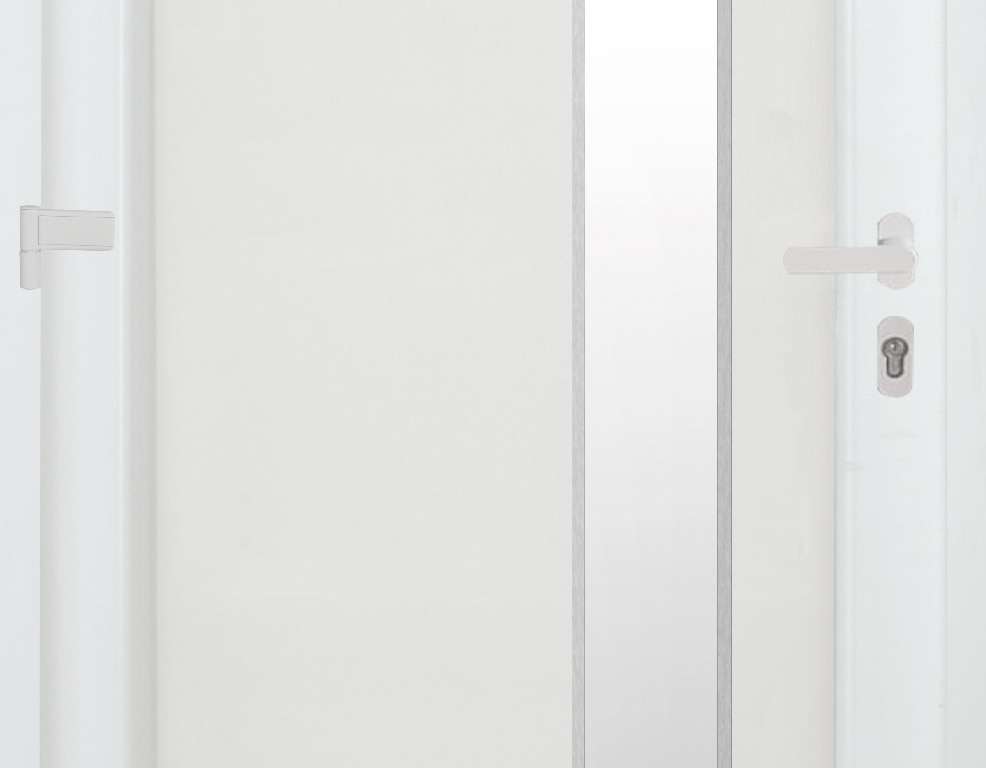 Usa de exterior pentru casa, PVC alb, cu geam, dreapta, 205 x 88 cm  Fortia Kilifi