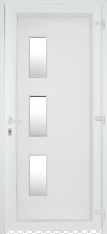 Usa de exterior pentru casa, PVC alb, cu geam, stanga, 205 x 88 cm  Fortia Kilifi