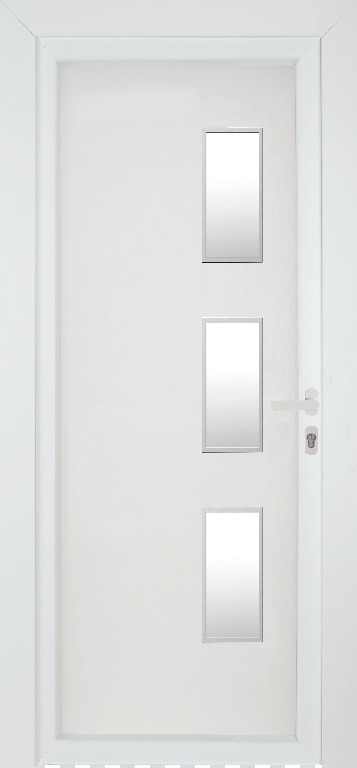 Usa de exterior pentru casa, PVC alb, cu geam, stanga, 205 x 88 cm  Fortia Kilifi