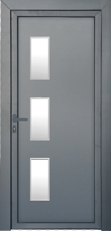 Usa de exterior pentru casa/vila, PVC, gri, cu geam, dreapta, 205 x 88 cm  Fortia Kilifi