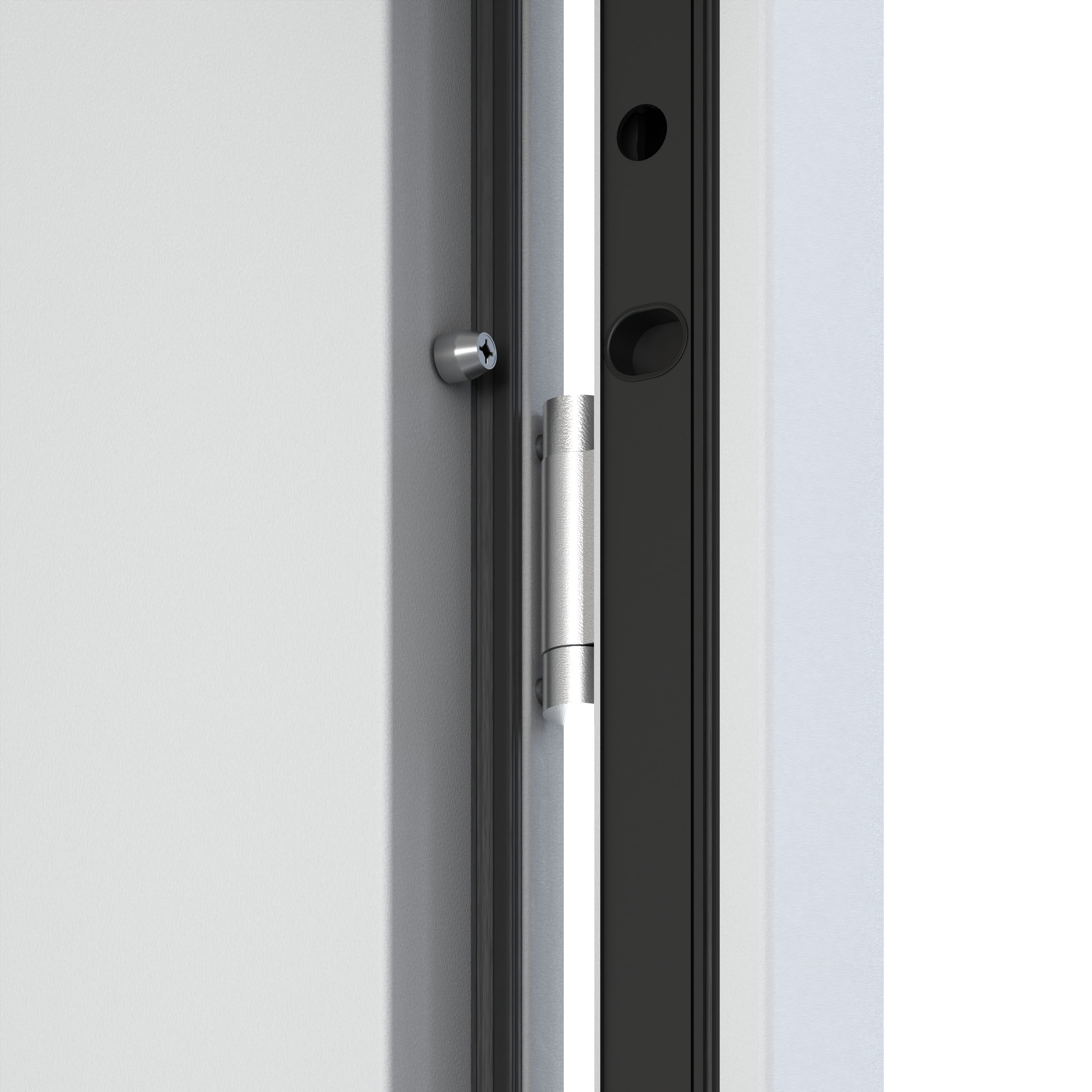 Usa de exterior pentru casa, metalica, alb, cu geam, dreapta, 208 x 88 cm  Fortia Pasni