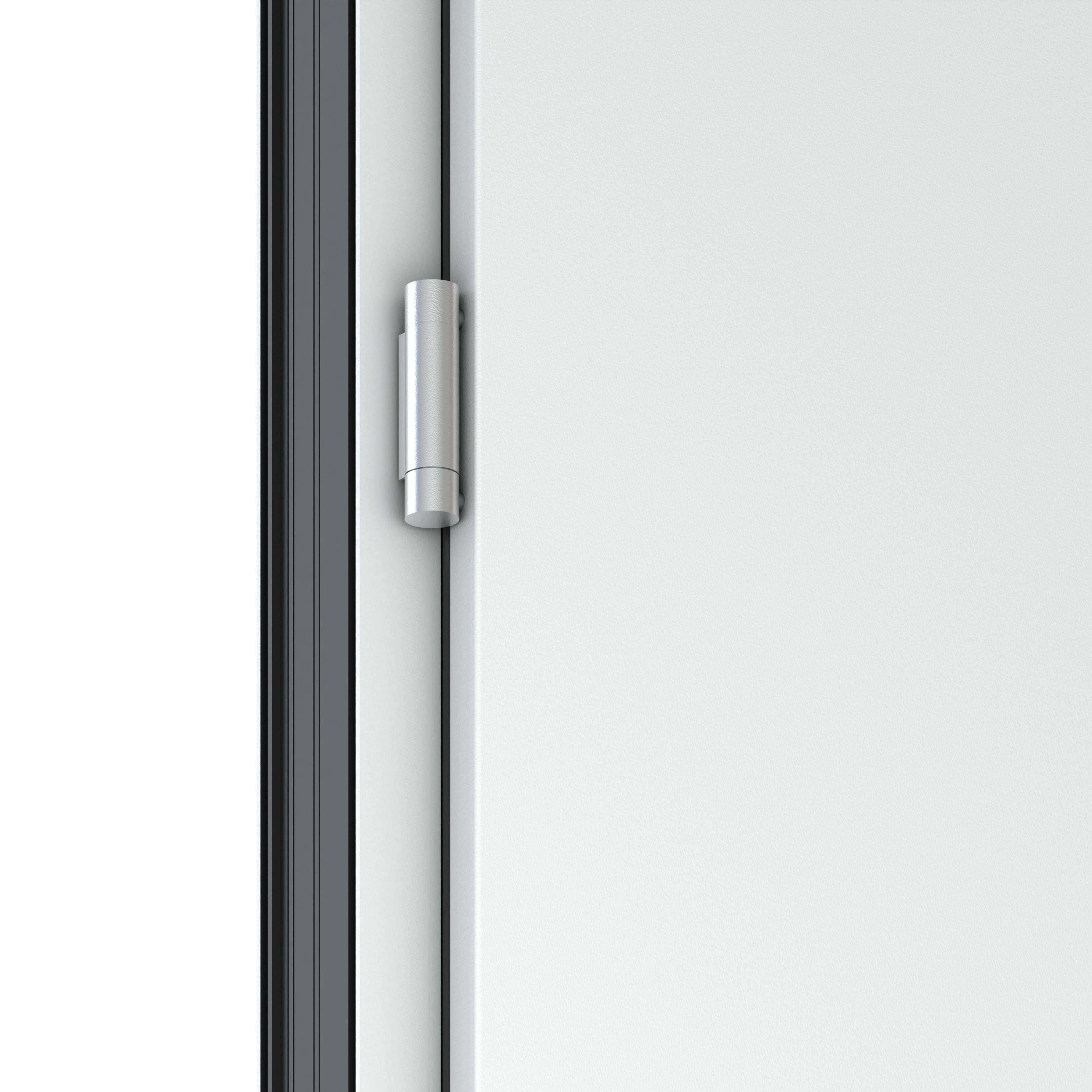 Usa de exterior pentru casa, metalica, alb, cu geam, dreapta, 208 x 88 cm  Fortia Pasni