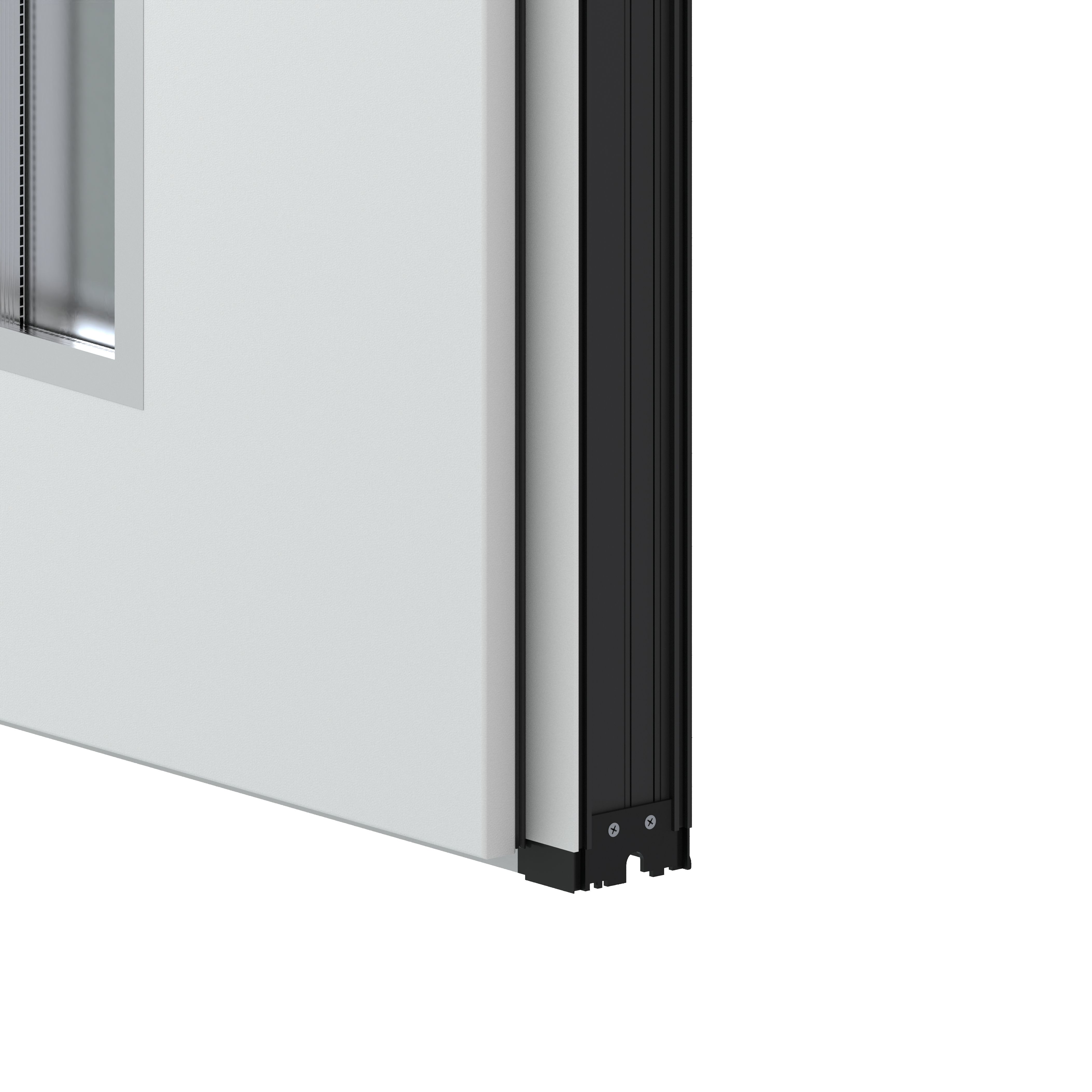 Usa de exterior pentru casa, metalica, alb, cu geam, stanga, 208 x 88 cm  Fortia Pasni