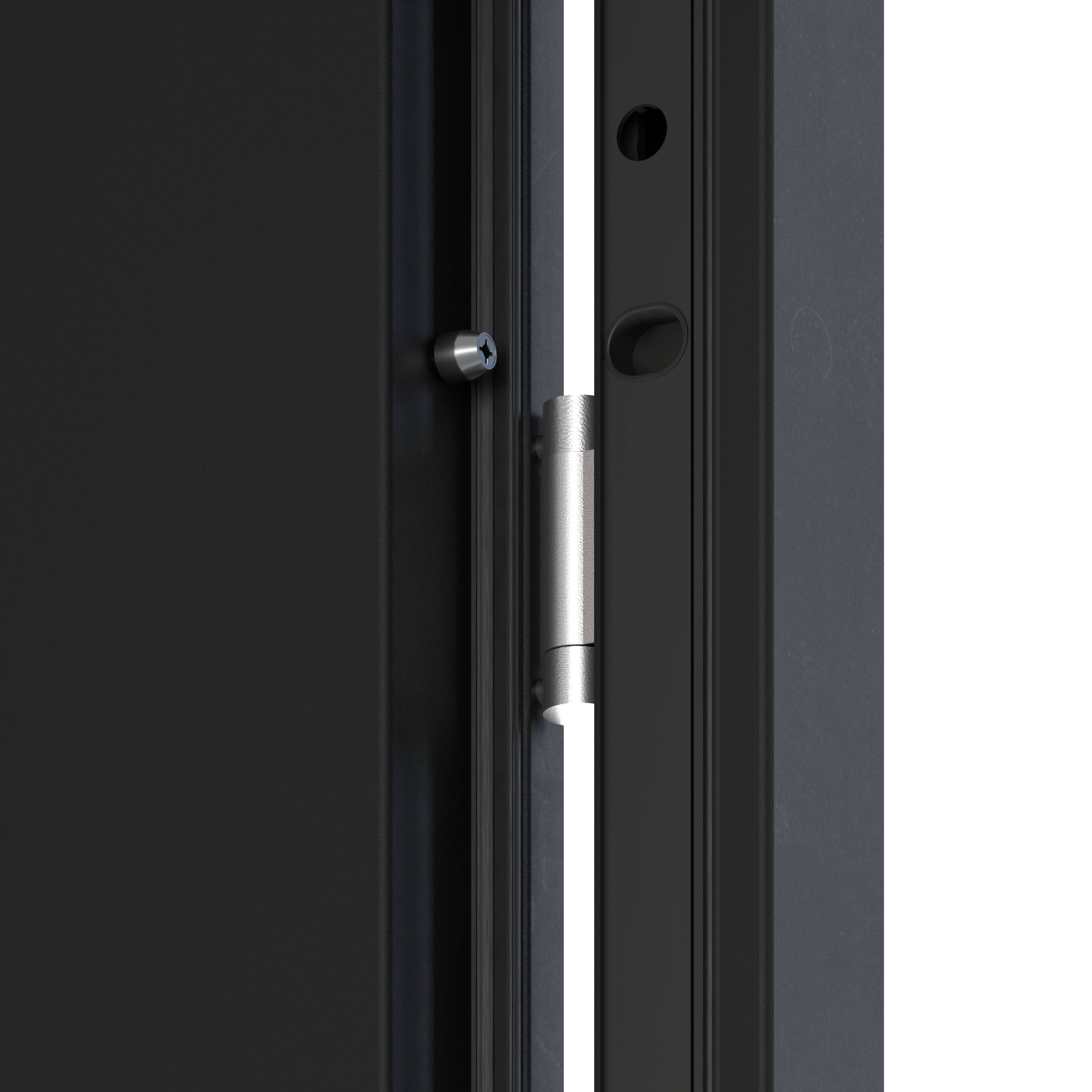 Usa de exterior pentru casa, metalica, antracit, cu geam, stanga, 208 x 88 cm  Fortia Pasni