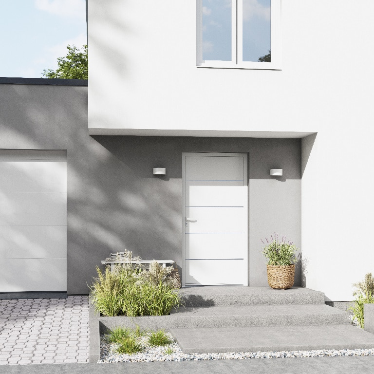 Usa de exterior pentru casa, metalica, alb, dreapta, 205 x 88 cm  Fortia Cecina