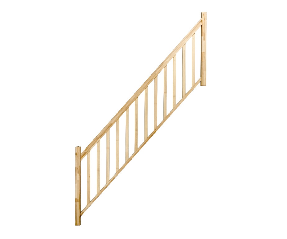 Balustrada din fag natur, cu balustri verticali din fag