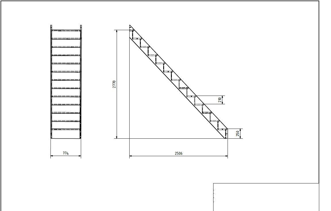 Scara interioara dreapta, fag, cu contratrepte  Siderno