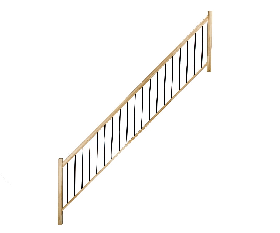 Balustrada fag, cu balustri verticali din metal negru