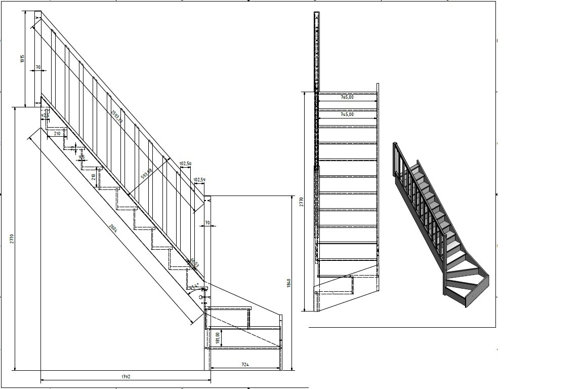 Scara interioara curba, lemn rasinos slefuit, fara contratrepte, turnanta dreapta • Rapallo