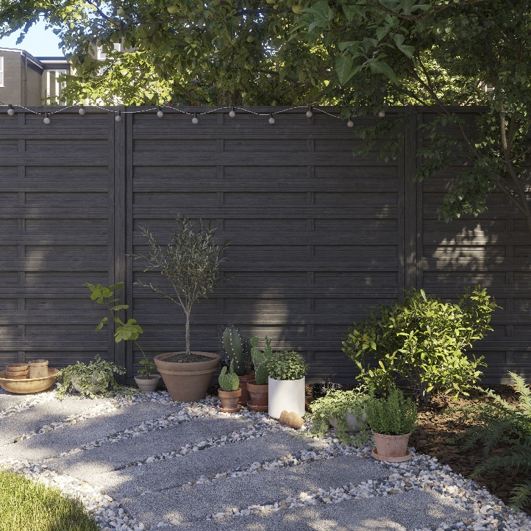 Panou gard din lemn, antracit, 180 x 180 x 3.5 cm  Ozora