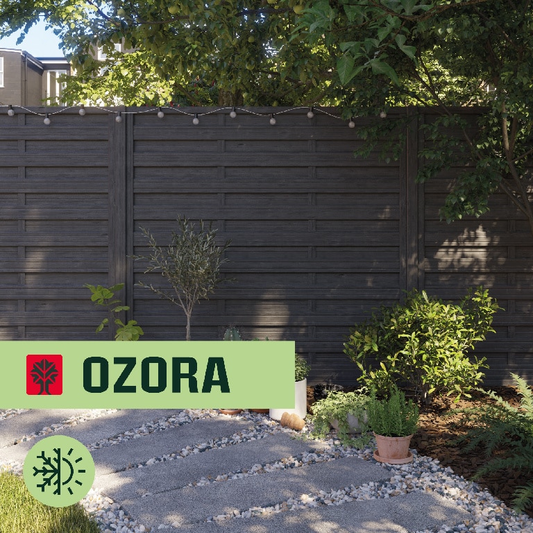 Panou gard din lemn, antracit, 180 x 180 x 3.5 cm  Ozora