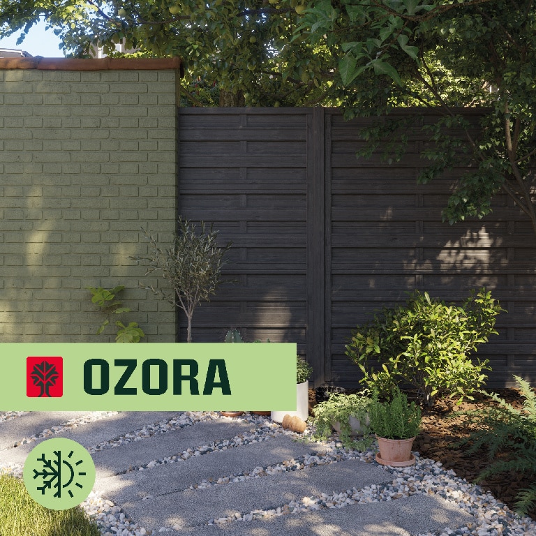 Panou gard din lemn, 90 x 180 x 3.5 cm, antracit  Ozora