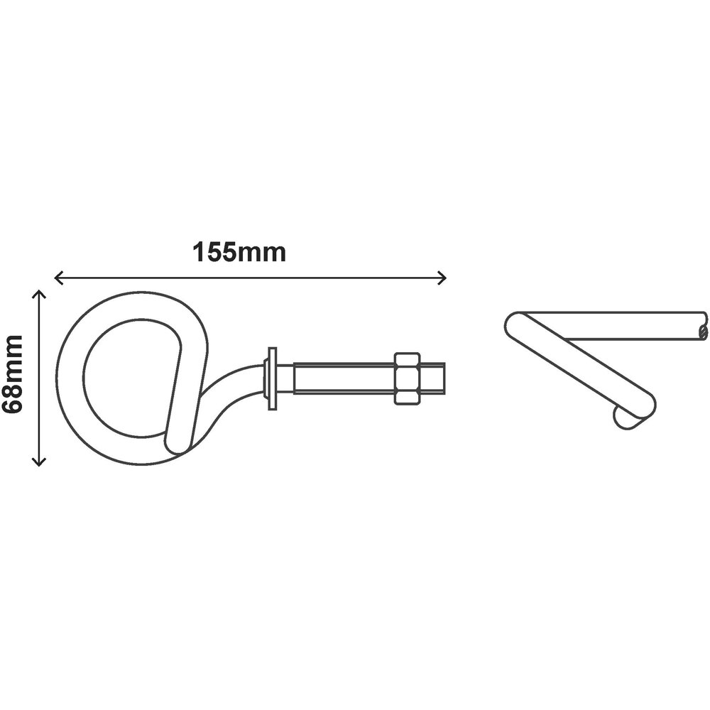 Carlig de tavan DIALL, 68x155mm, otel
