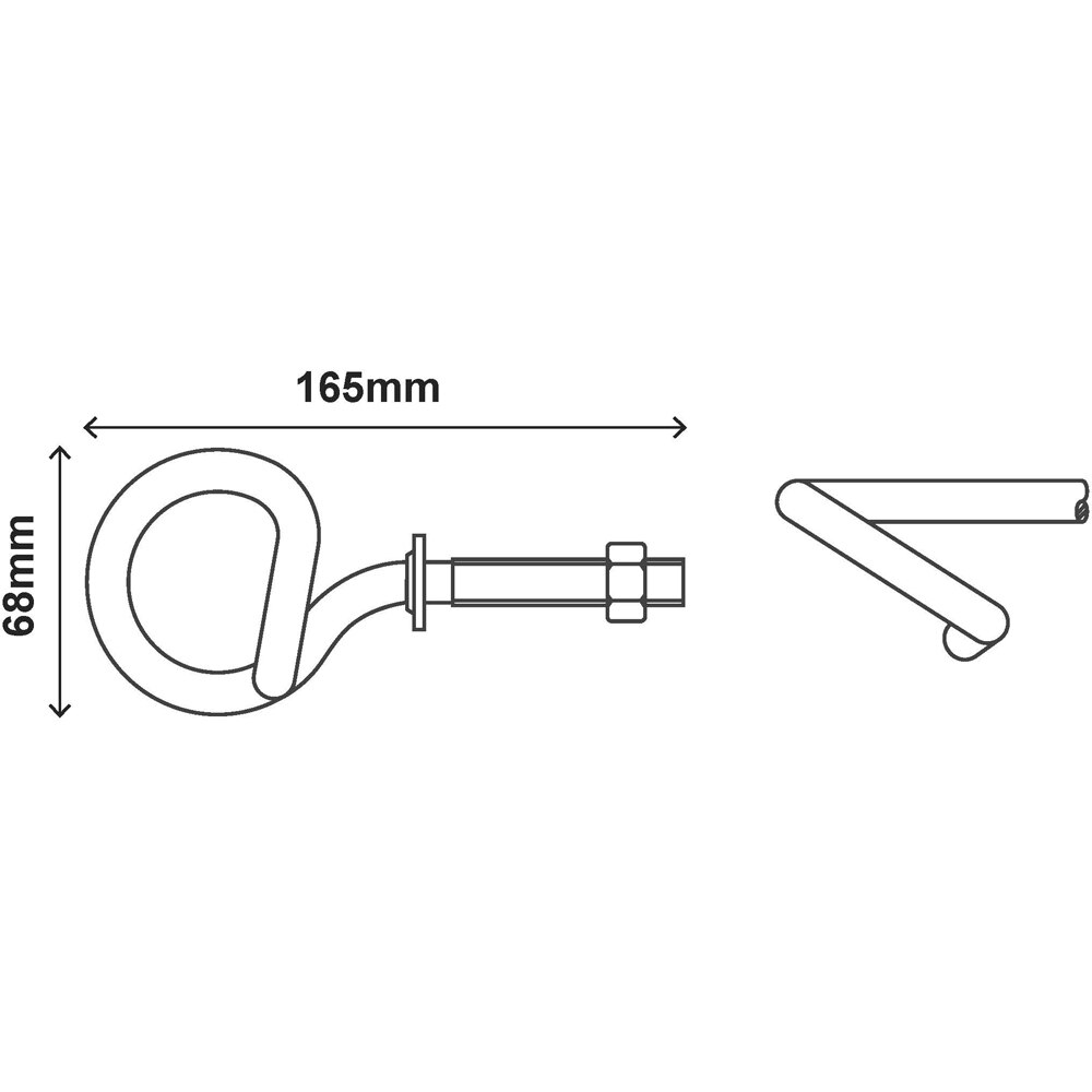 Carlig de tavan DIALL, 68x165mm, otel