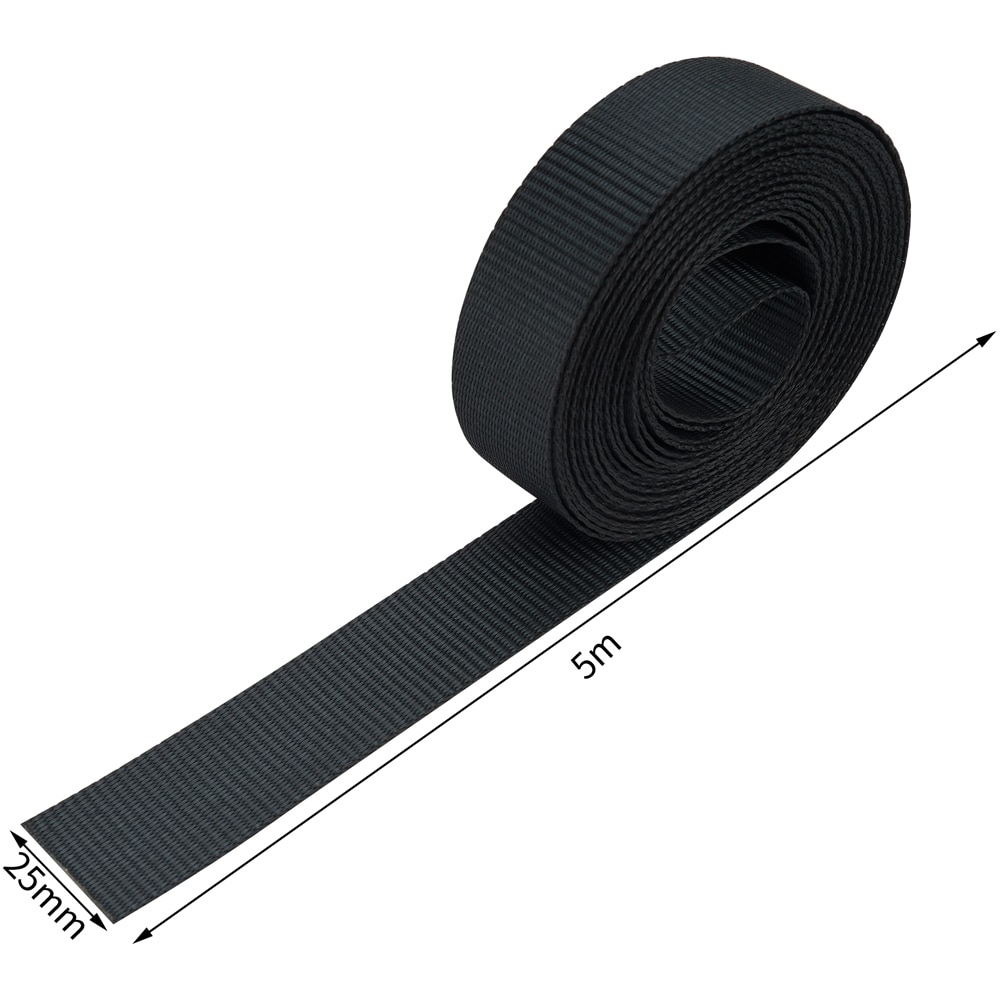 Chinga SMITH AND LOCKE, poliester, 25mm x 5m, negru