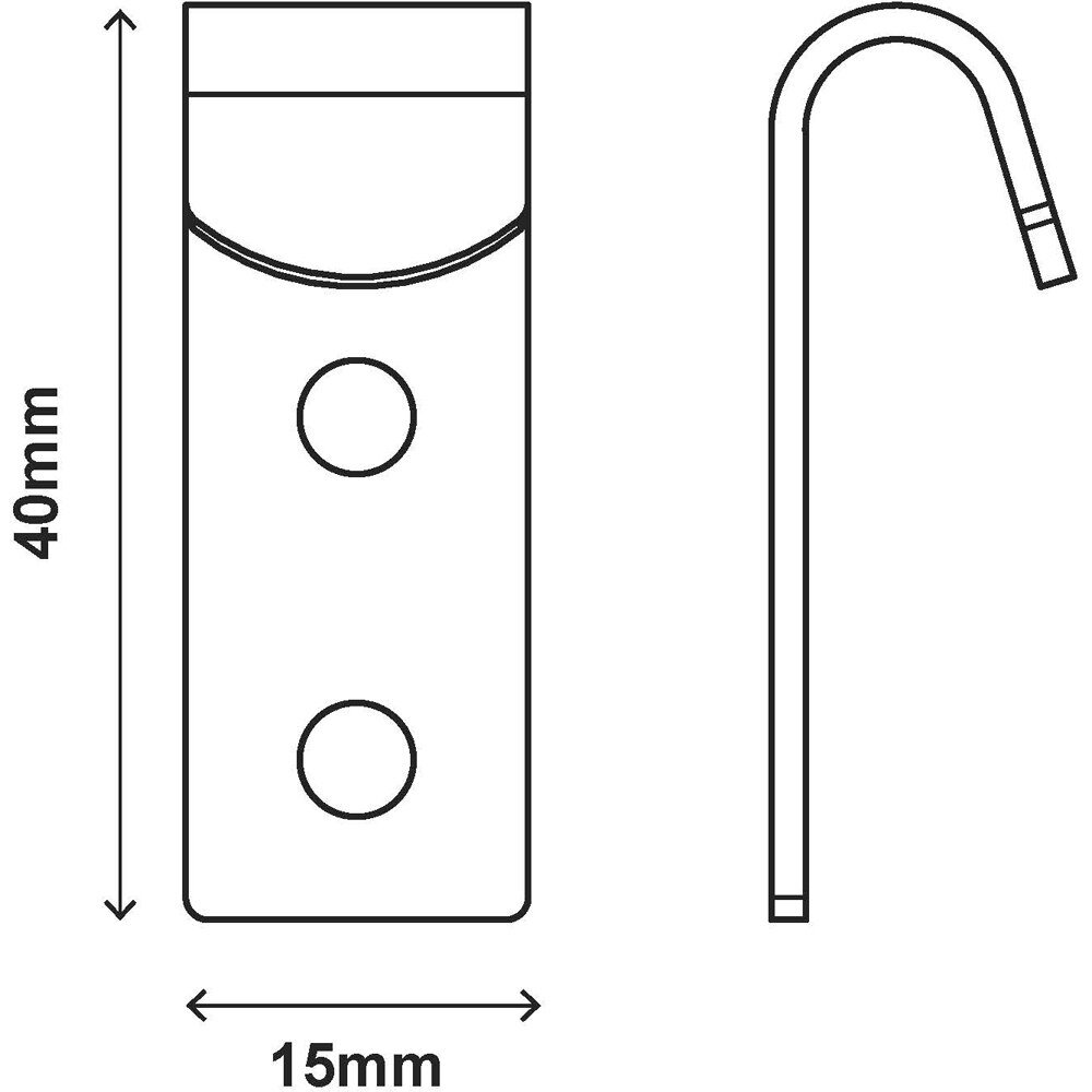 Carlig plat DIALL, 40x15mm, otel, 2 bucati