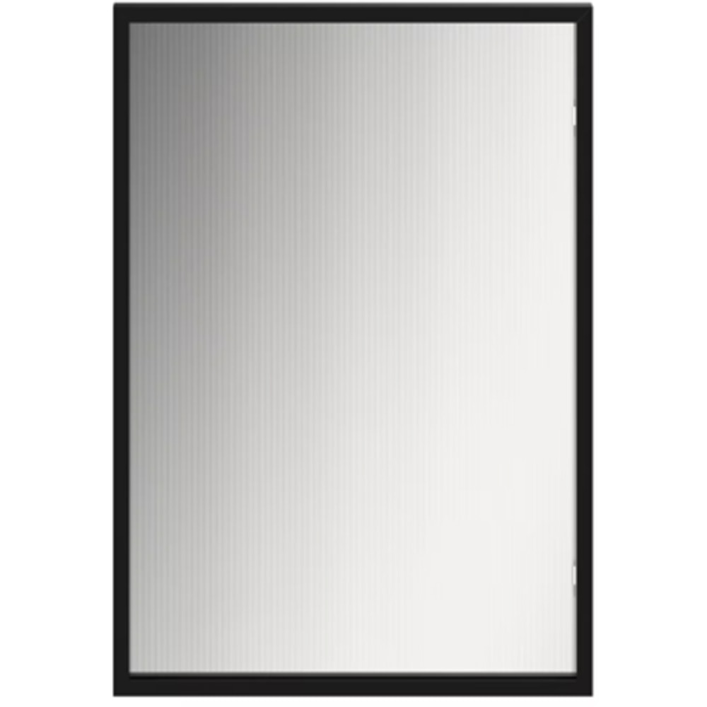 Front usa GoodHome Winterana, sticla cu striatii, aluminiu, 50 x 71.5 cm, negru