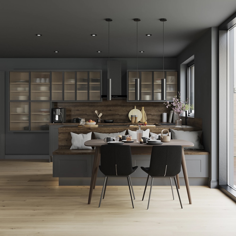 Front usa GOODHOME Winterana, aluminiu, 50 x 89.5 x 0.2 cm, negru