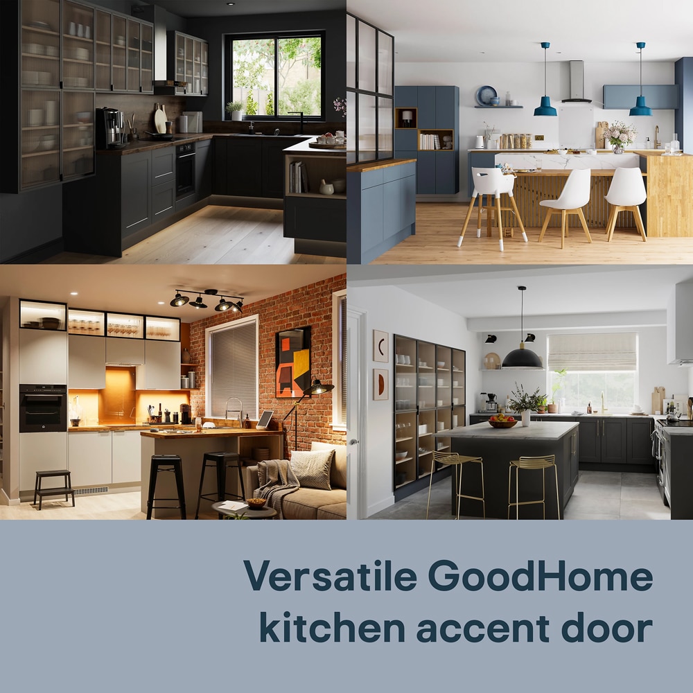 Front usa GOODHOME Winterana, aluminiu, 50 x 89.5 x 0.2 cm, negru