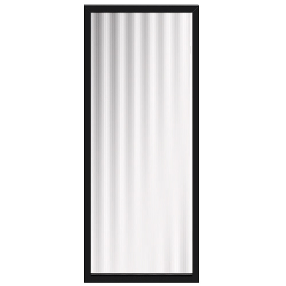 Front usa GOODHOME Winterana, Sticla cu striatii, aluminiu, 30 x 71.5 x 2 cm, negru