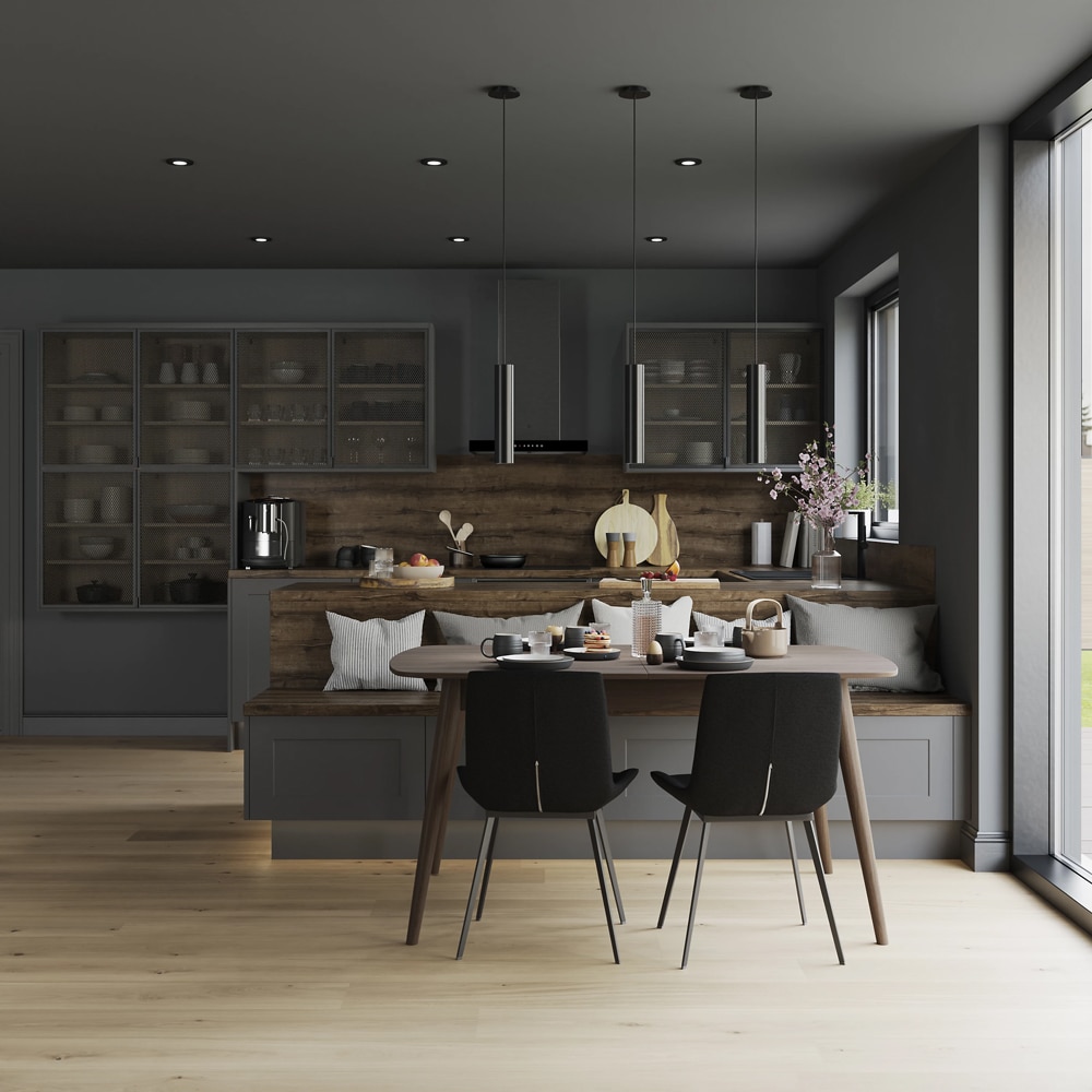 Front usa GOODHOME Winterana, aluminiu, 80 x 35.6 x 0.2 cm, negru