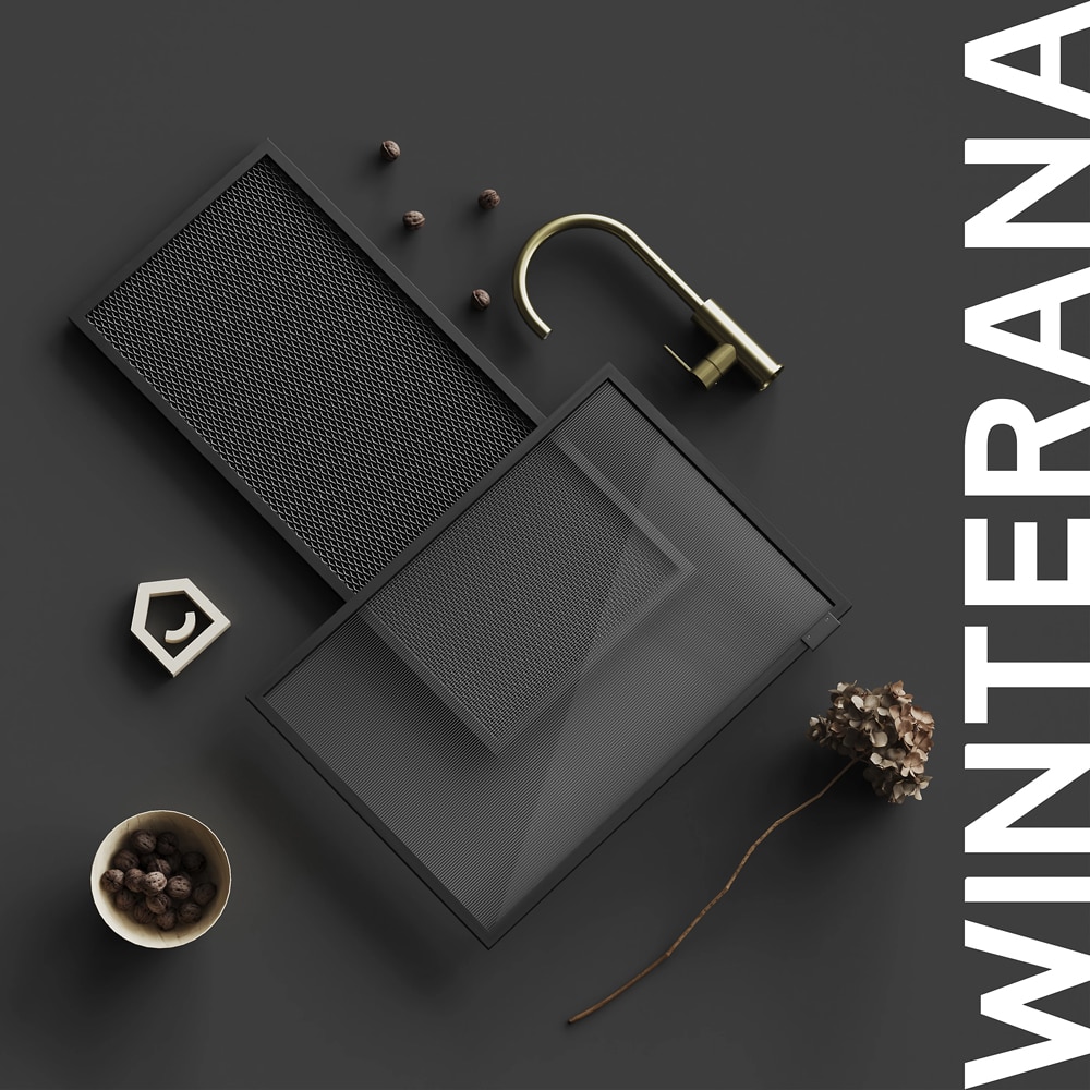 Front usa GOODHOME Winterana, aluminiu, 80 x 35.6 x 0.2 cm, negru