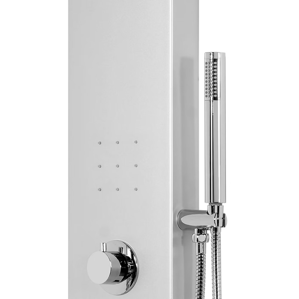 Panel dus GOODHOME Tanvia, hidromasaj, baterie monocomanda, 120 cm, gri